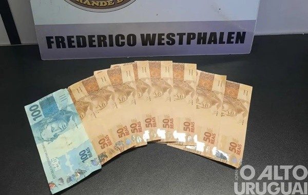 BM apreende notas falsas em Frederico Westphalen