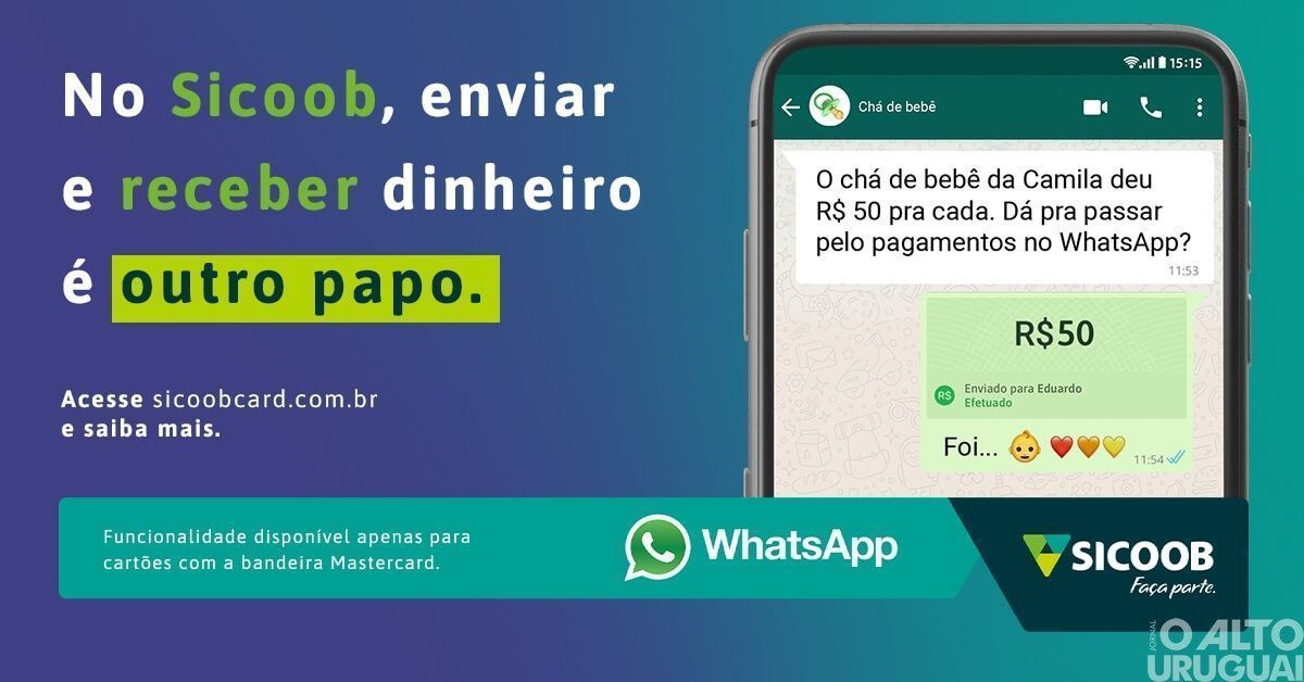 Sicoob libera transferências via WhatsApp