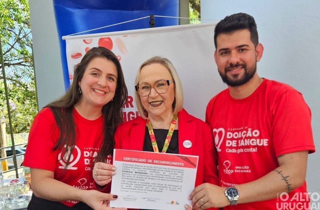 FW é homenageado pelo fortalecimento das ações de doação de sangue