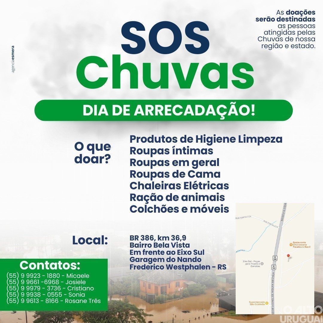 Voluntários de Frederico Westphalen mobilizam esforços para arrecadar donativos