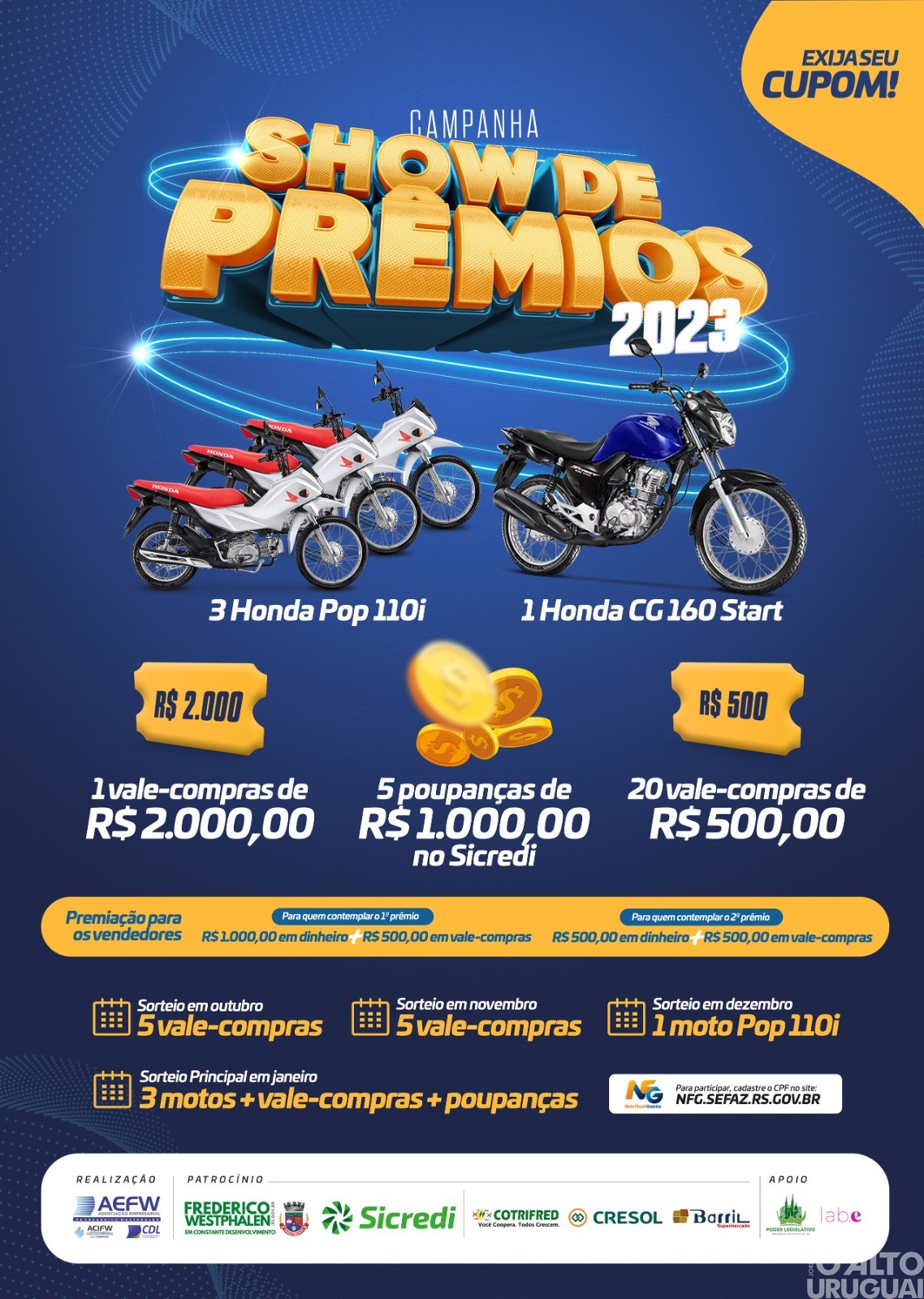 Show de Prêmios 2023: campanha de incentivo ao comércio conta com novidades