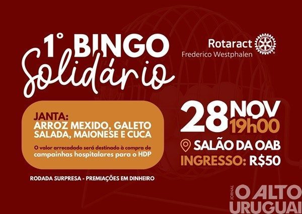 Rotaract promove 1º Bingo Solidário em prol do HDP