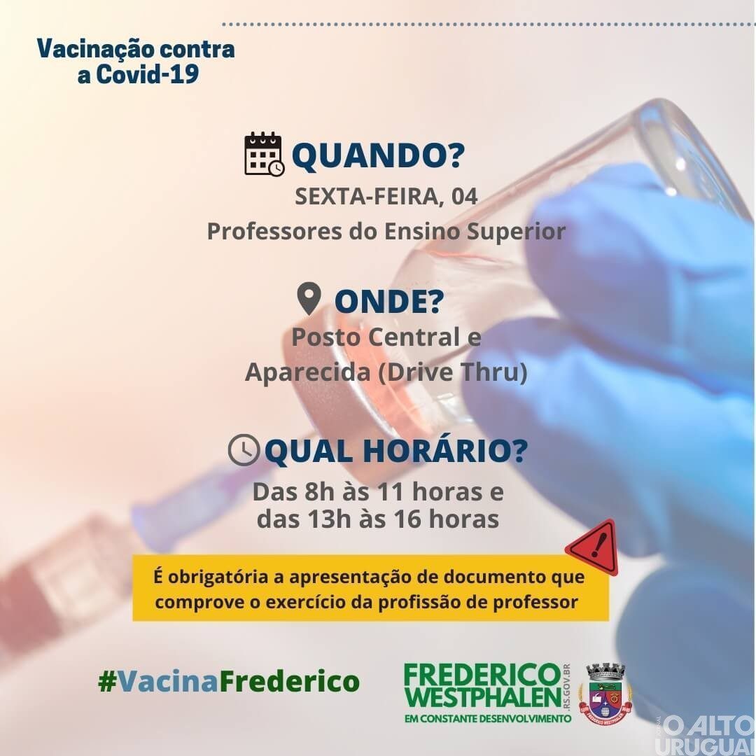 FW: Professores de ensino superior serão vacinados nesta sexta-feira