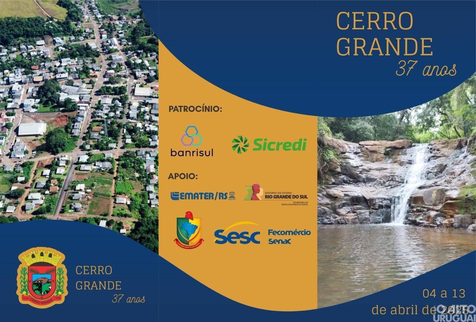 Programação de aniversário de Cerro Grande inicia nesta sexta-feira