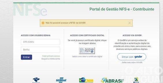 Sistema do governo para emissão da NFS-e apresenta instabilidade