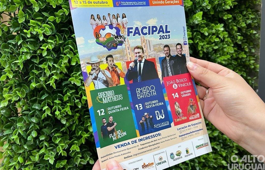 Palmitinho: programação completa da Facipal conta com diversas atrações