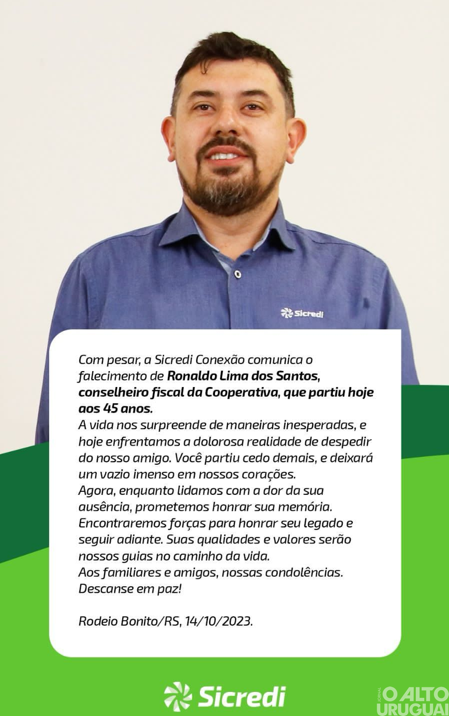 Sicredi Conexão emite nota de pesar para seberiense após acidente da tarde deste sábado