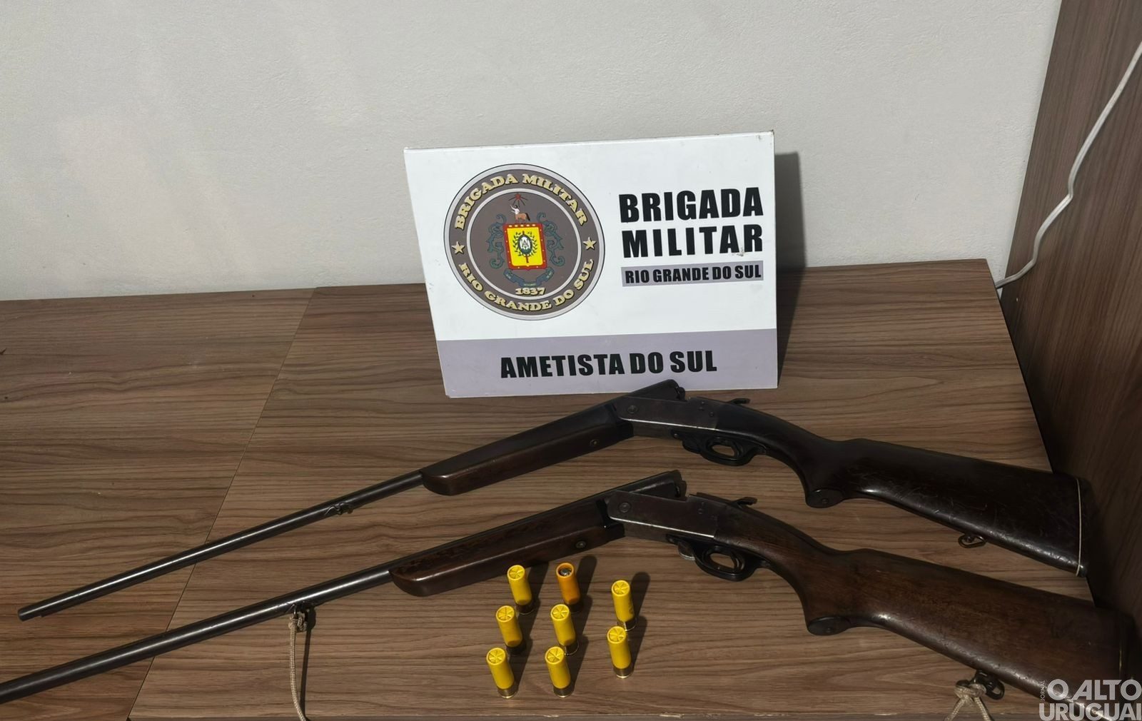 Armas de fogo e munições são apreendidas pela BM em Ametista do Sul