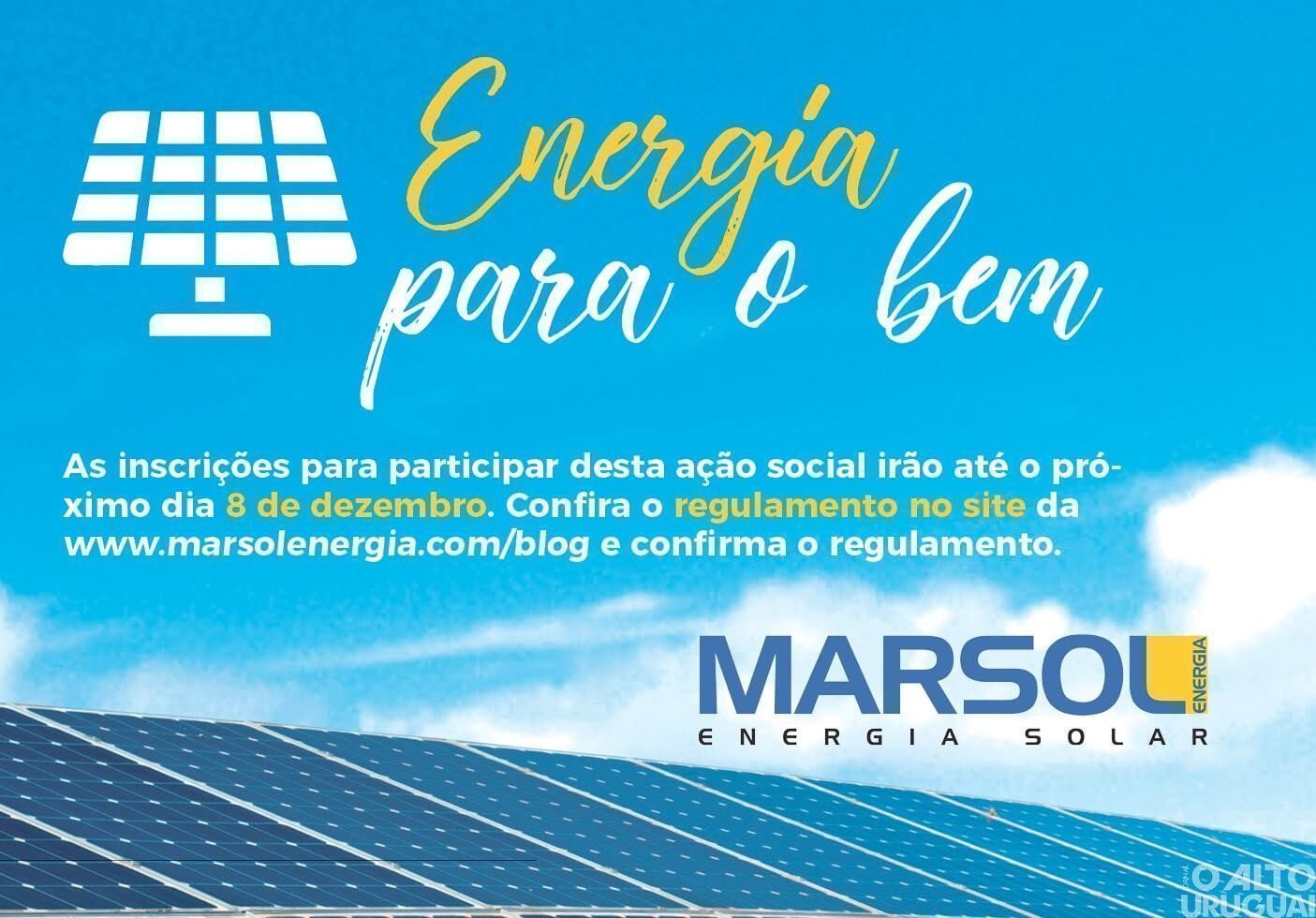 Último dia para participar da ação que doará usina solar