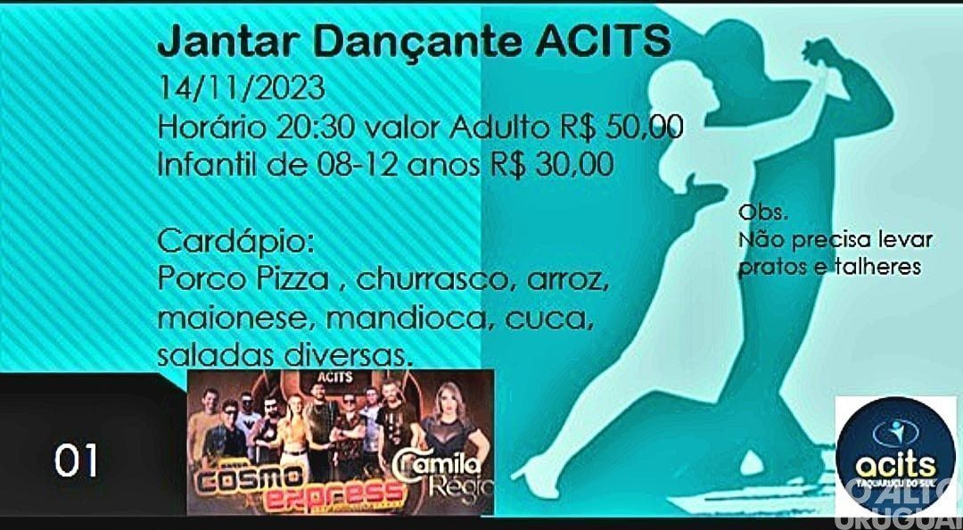 Associação Comercial de Taquaruçu do Sul promove 1º Jantar-dançante