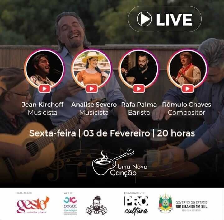 Projeto Uma Nova Canção fará a segunda live nesta sexta-feira