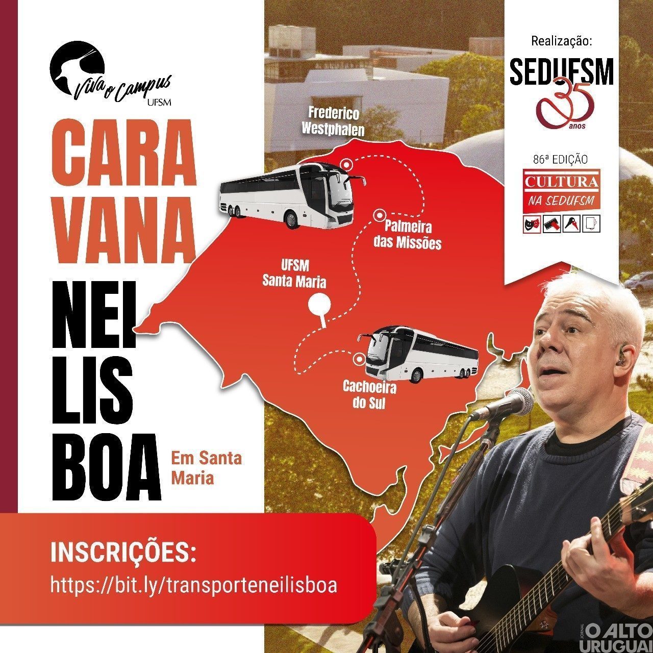 Sedufsm celebra 35 anos com show de Nei Lisboa