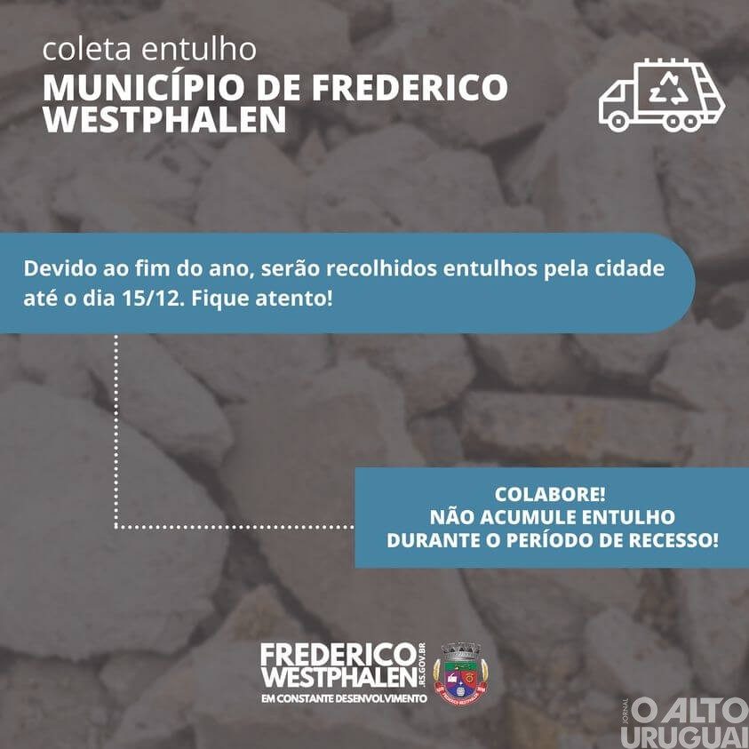 Recolhimento de entulhos em FW terá uma pausa