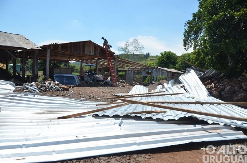 Vendaval causa prejuízos de mais de R$ 40 mil no interior de Frederico Westphalen