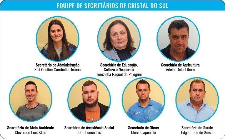 Cristal do Sul: administração municipal conta com equipe de sete secretários