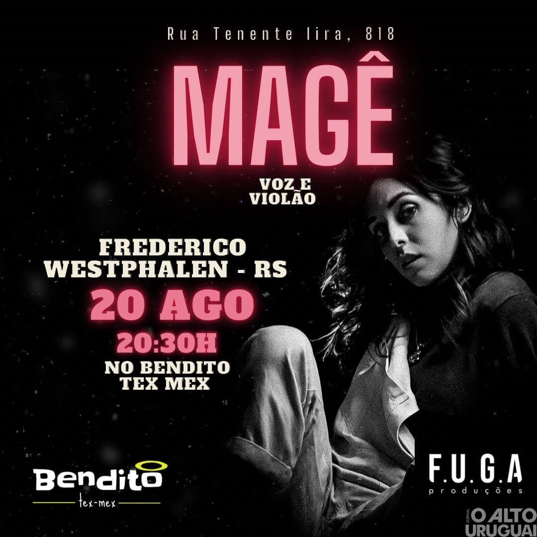 Cantora Magê apresenta-se em FW neste sábado 