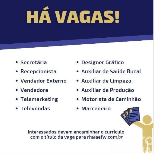 AEFW divulga vagas de emprego