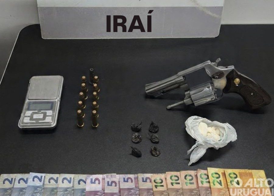 Brigada Militar prende jovem por tráfico de drogas e porte ilegal de arma em Iraí