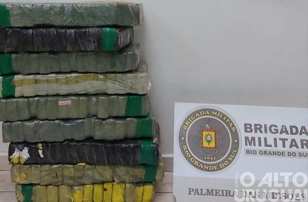 BM apreende mais de 90 quilos de maconha no interior de Palmeira das Missões