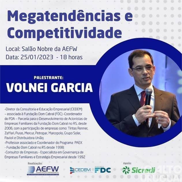 Megatendências e Competividade é tema de palestra
