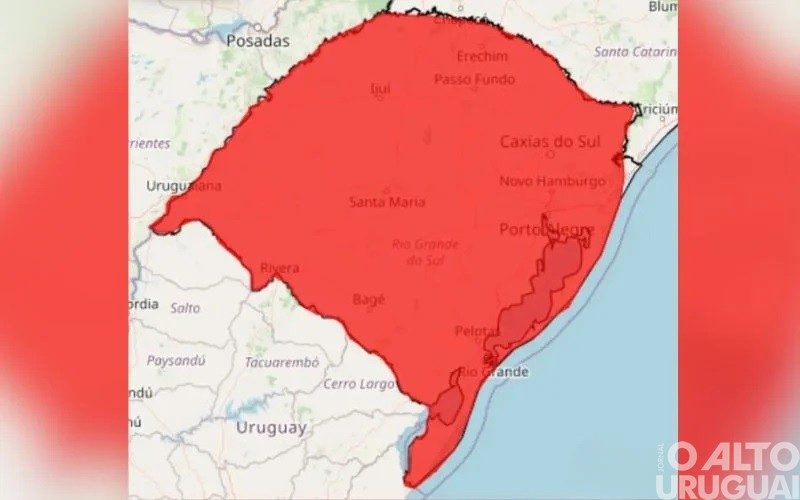 Alerta vermelho para tempestade atinge o RS nesta segunda-feira
