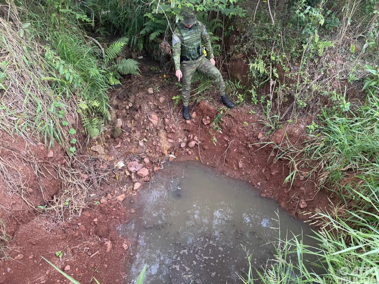 BM flagra poluição hídrica e mortes de peixes em Seberi