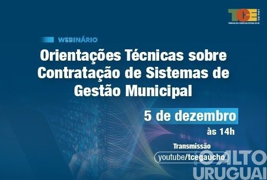 TCE-RS promove webinário sobre contratação de sistemas de gestão municipal