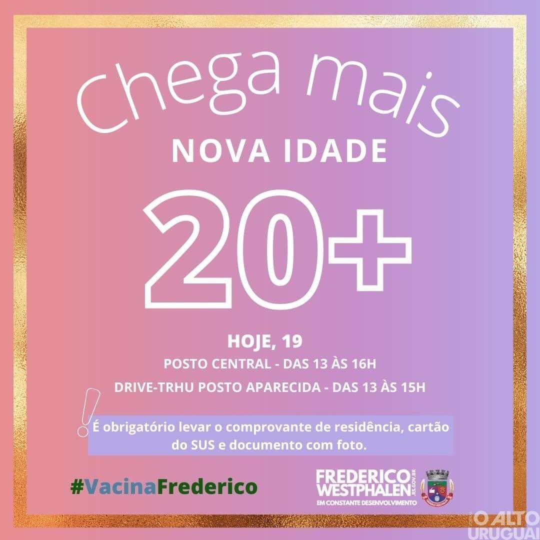 FW: inicia a vacinação para pessoas com 20 anos ou mais