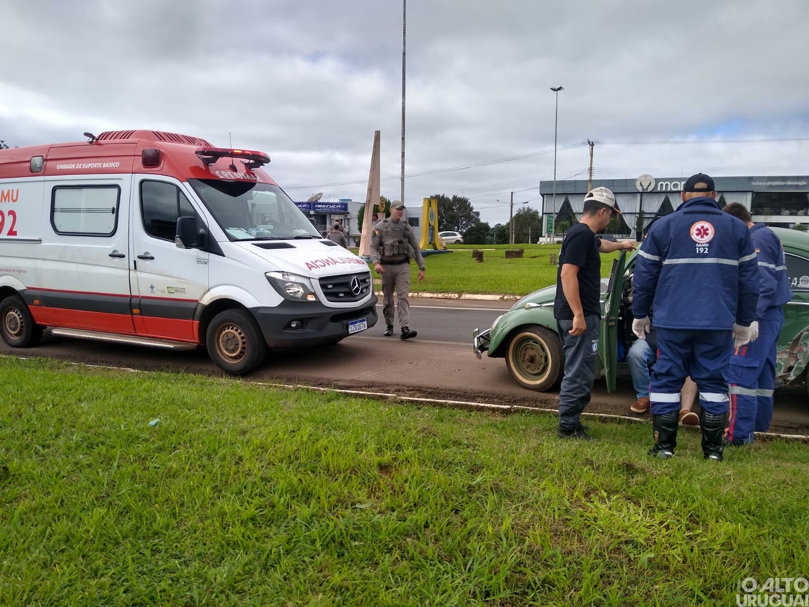 Acidente é registrado no trevo de acesso a FW