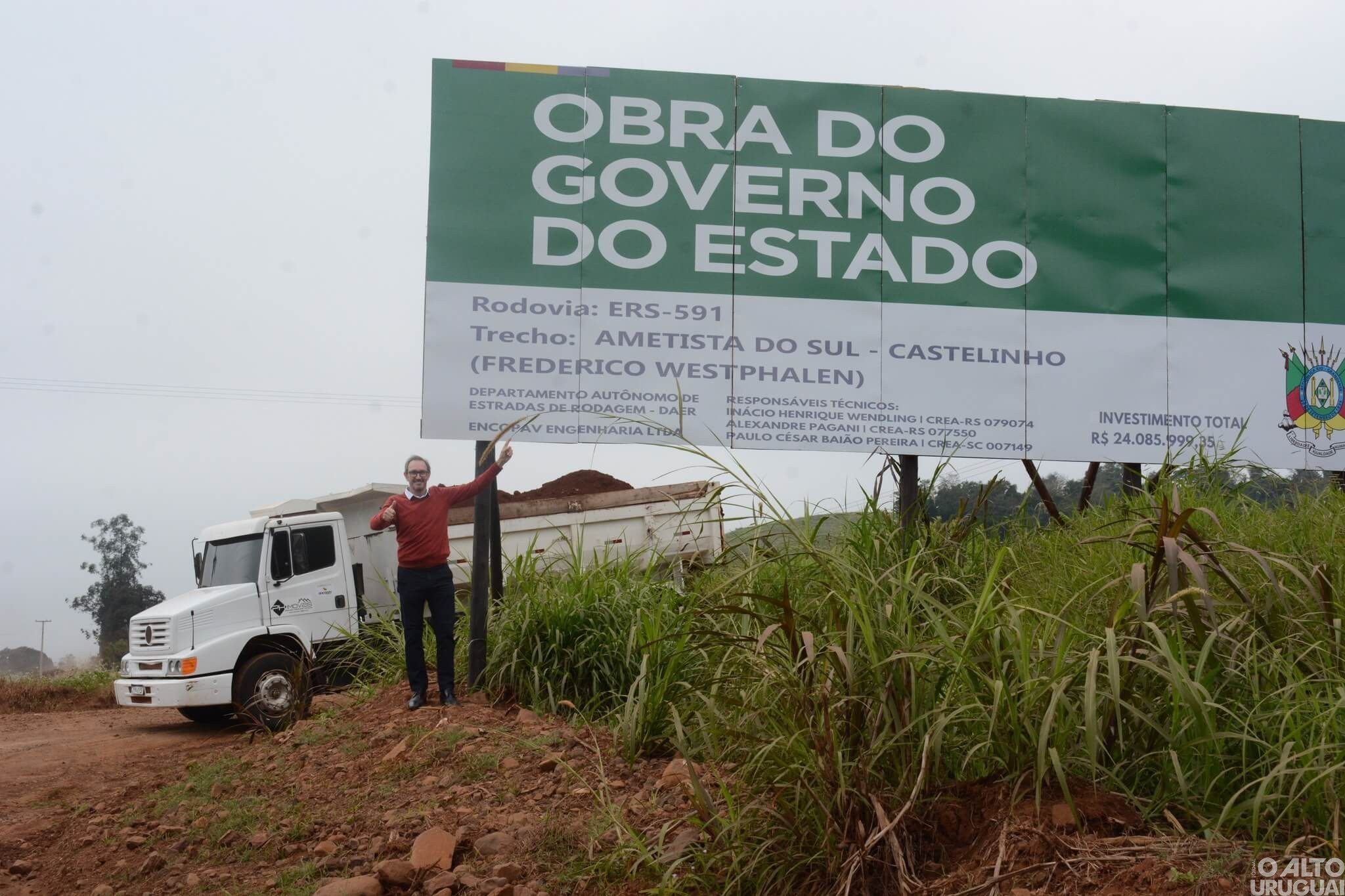 Iniciam as obras de pavimentação entre Frederico Westphalen e Ametista do Sul