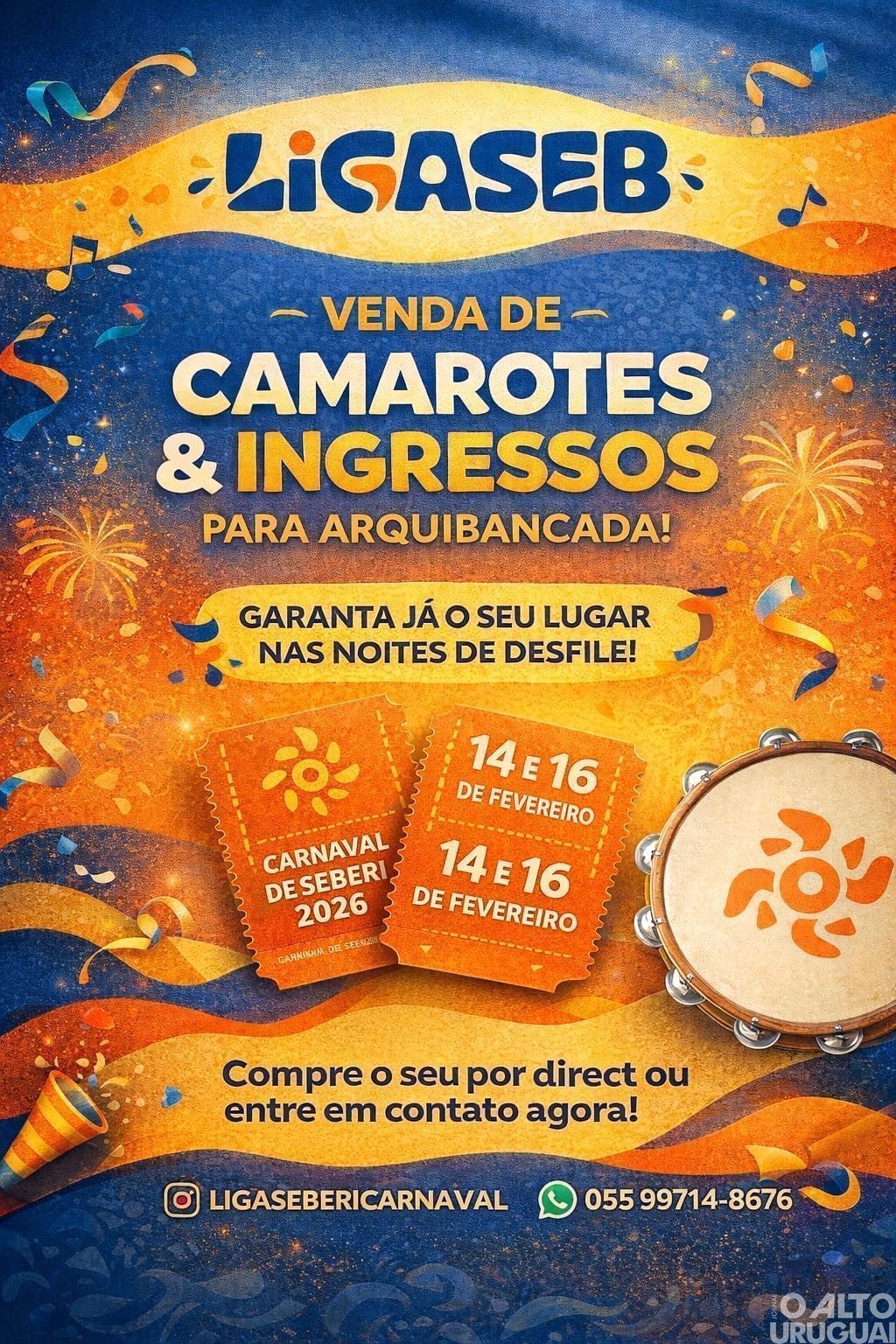 Aberta pré-venda de camarotes para o Carnaval de Rua de Seberi 2026