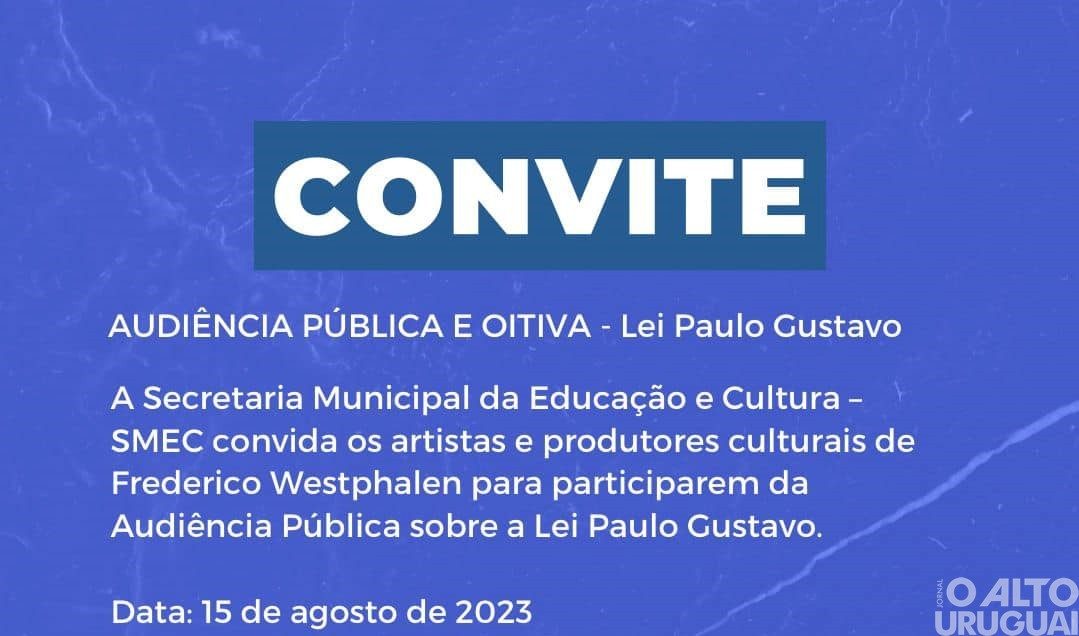 Audiência pública e oitiva da Lei Paulo Gustavo acontece nesta terça-feira