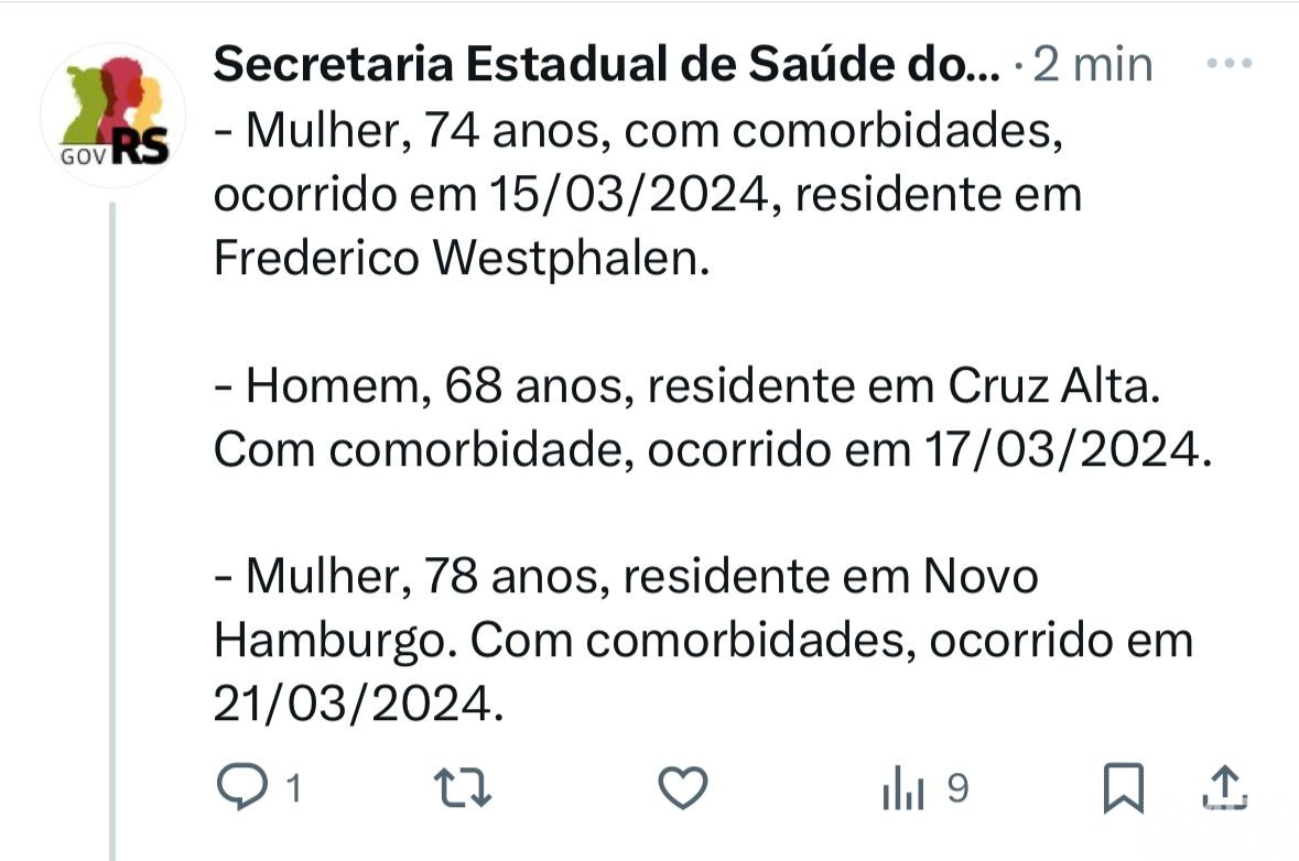 Confirmado mais um óbito por dengue em Frederico Westphalen