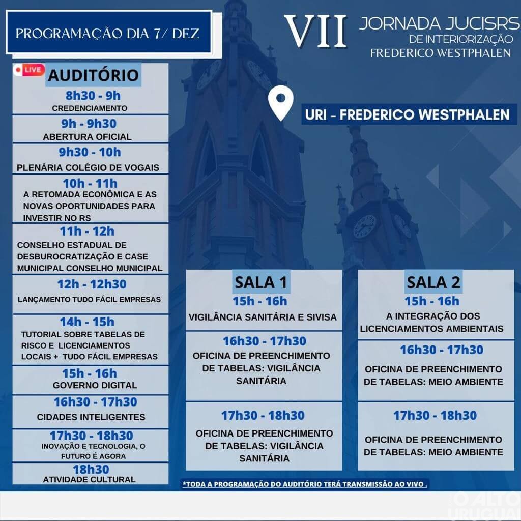 Jornada JucisRS de Interiorização inicia nesta quarta-feira em FW