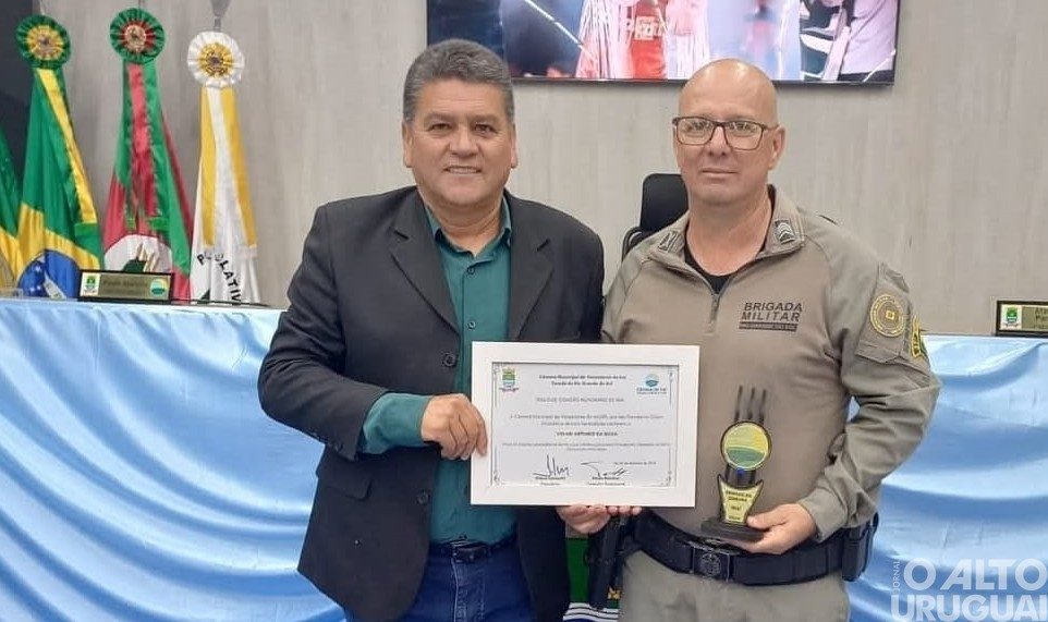 Policial militar é homenageado pela Câmara de Vereadores de Iraí