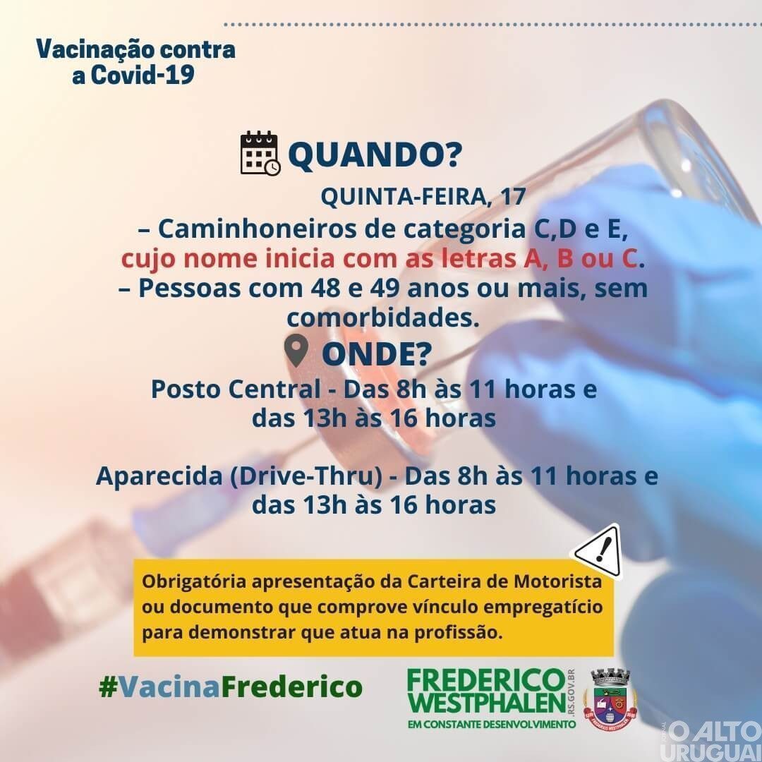 Prefeitura de FW atualiza regras para vacinação de caminhoneiros