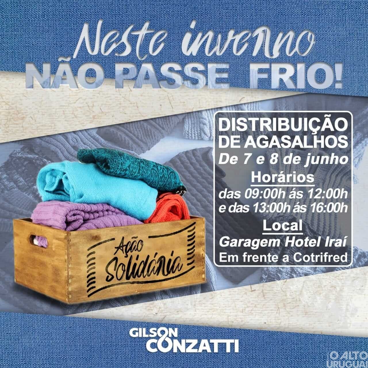 Ação solidária: agasalhos serão distribuídos para famílias carentes de Iraí