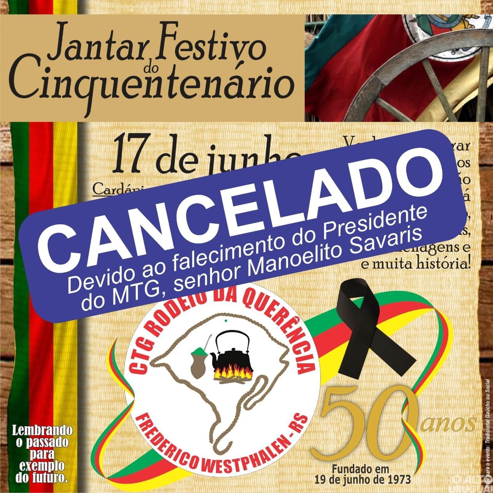 CTG Rodeio da Querência cancela jantar-dançante de 50 anos