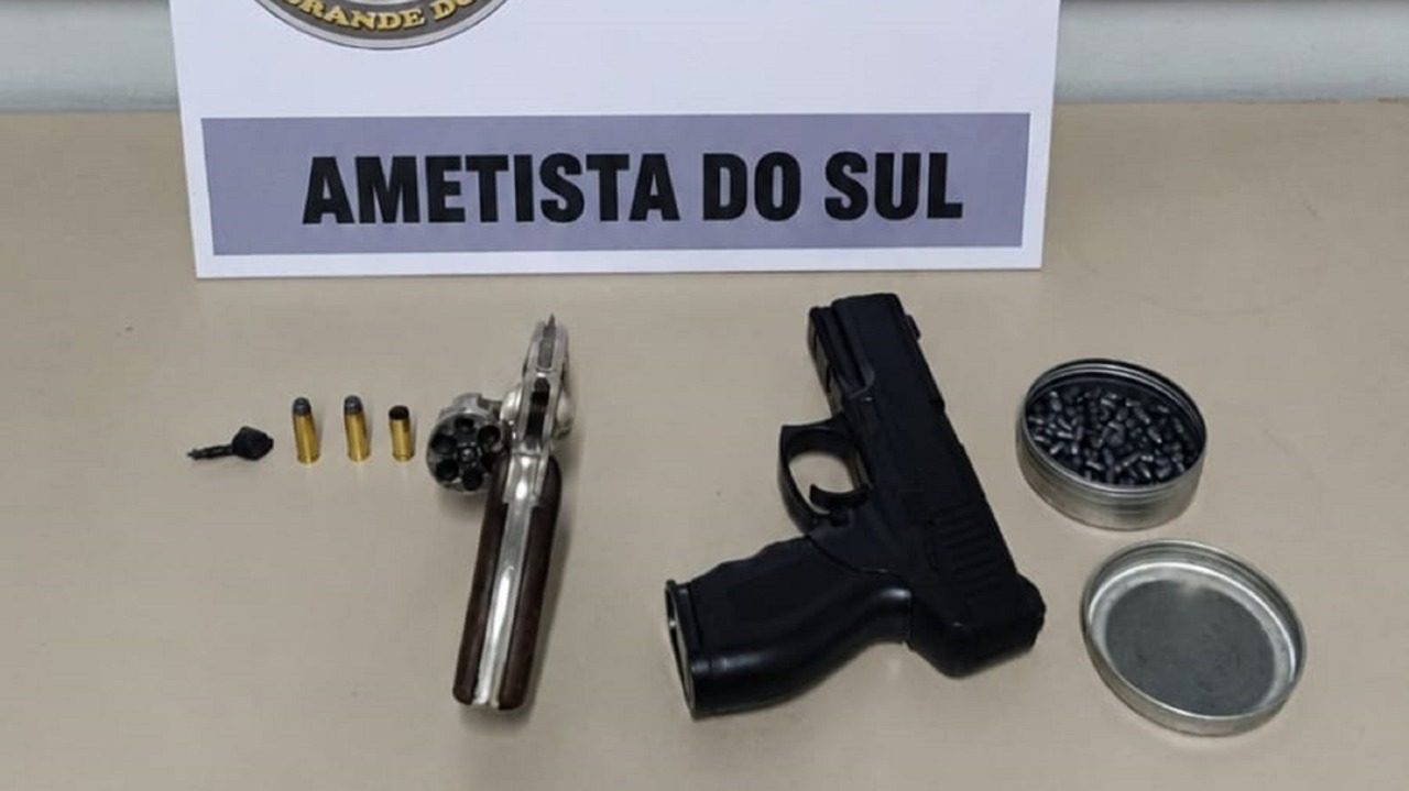 BM apreende arma e droga e prende suspeito em Ametista do Sul