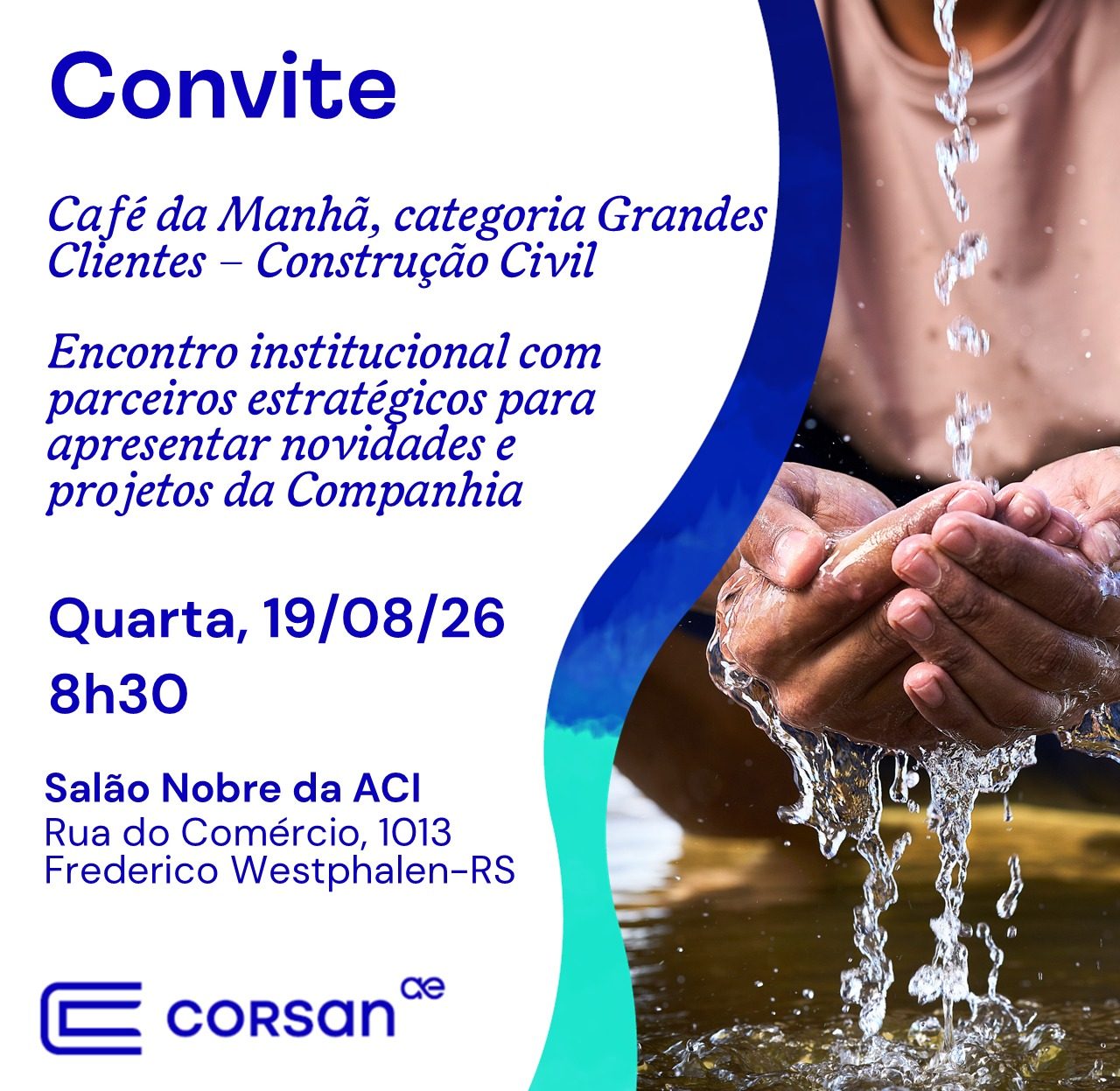 Corsan promove café da manhã empresas da construção civil em FW