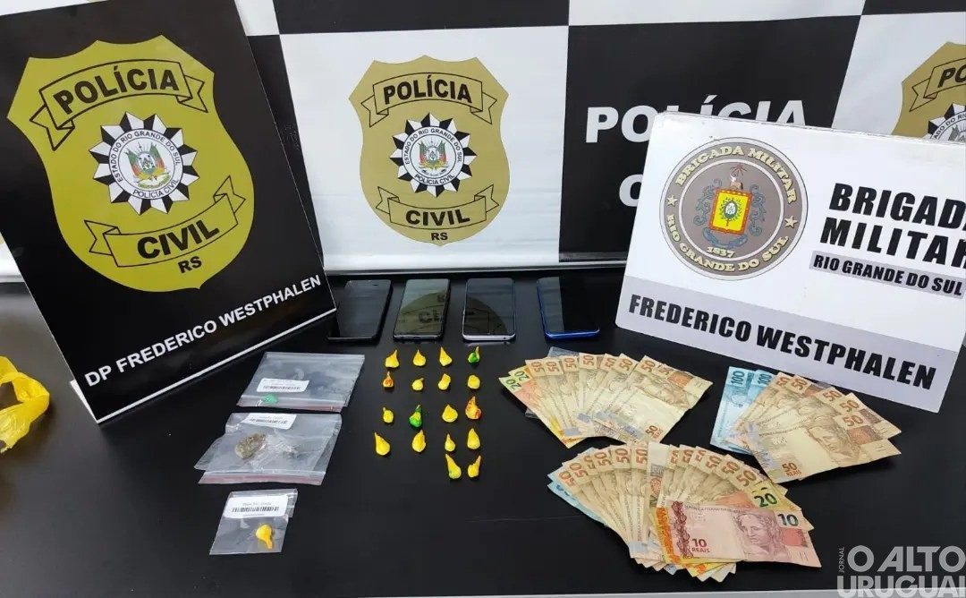 Polícia Civil, com apoio da BM, prende duas pessoas acusadas de tráfico de drogas