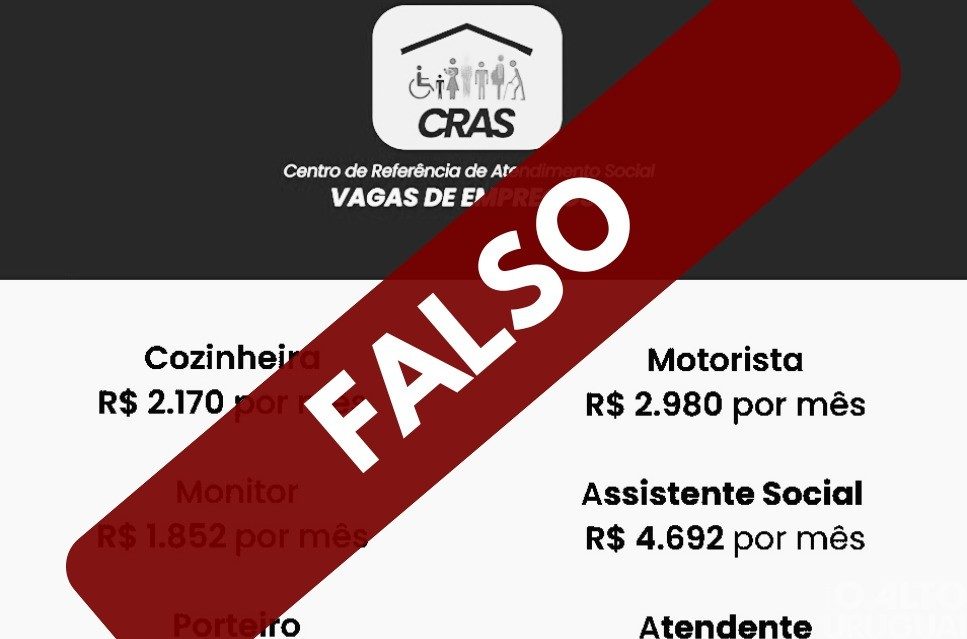 Assistência Social de FW alerta para divulgação de falsas vagas de emprego nas redes sociais