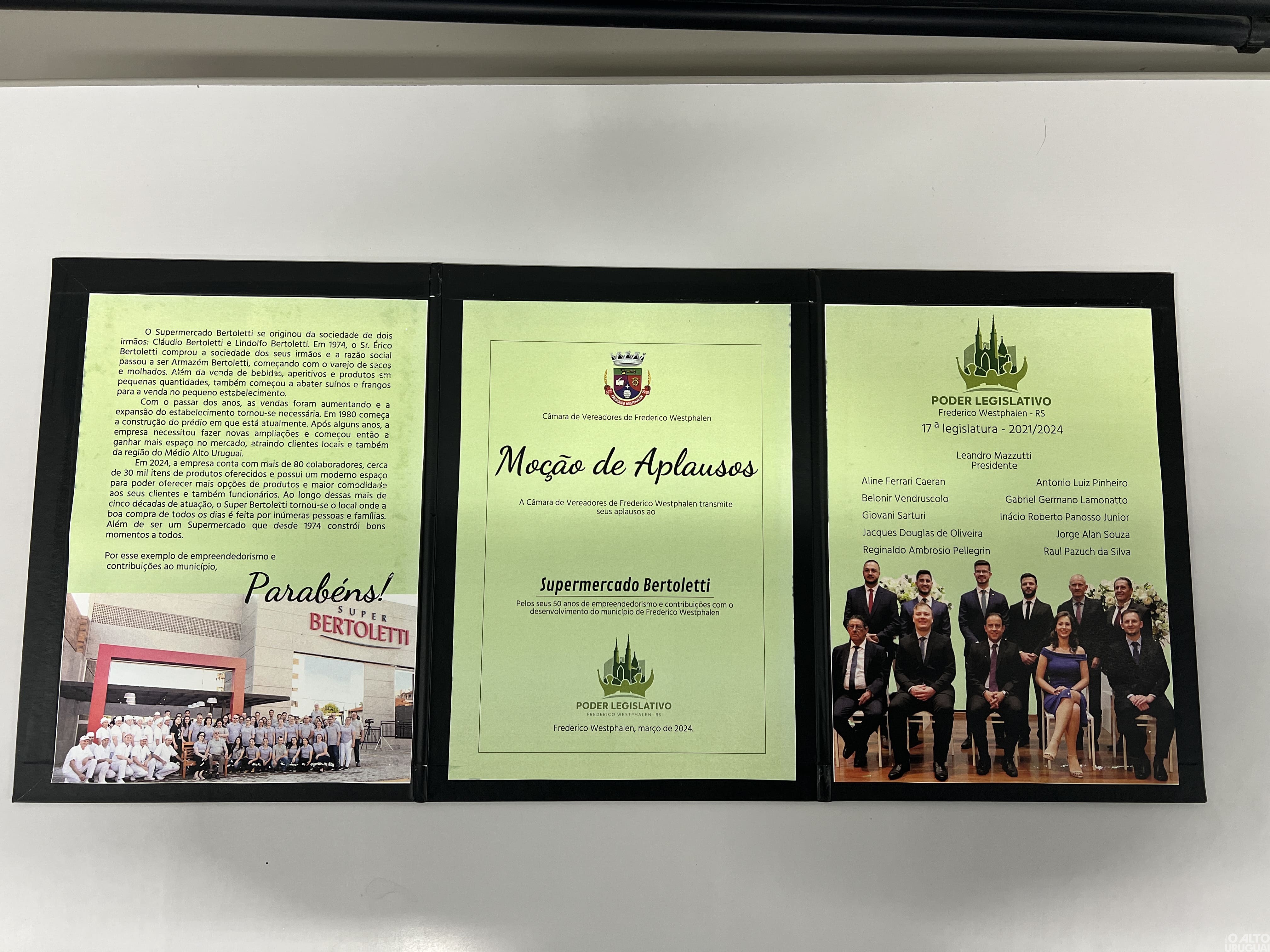 Supermercado Bertoletti recebe Moção de Aplausos
