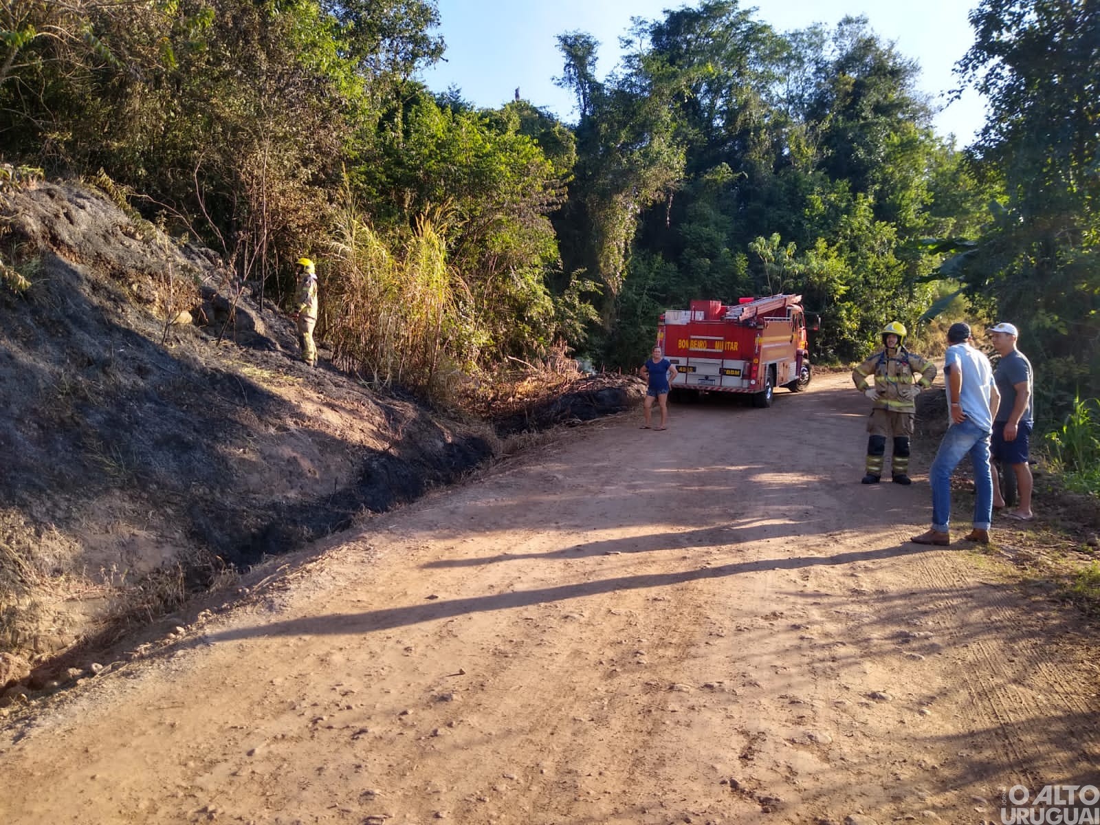 Bombeiros de FW são acionados para controlar incêndio em vegetação