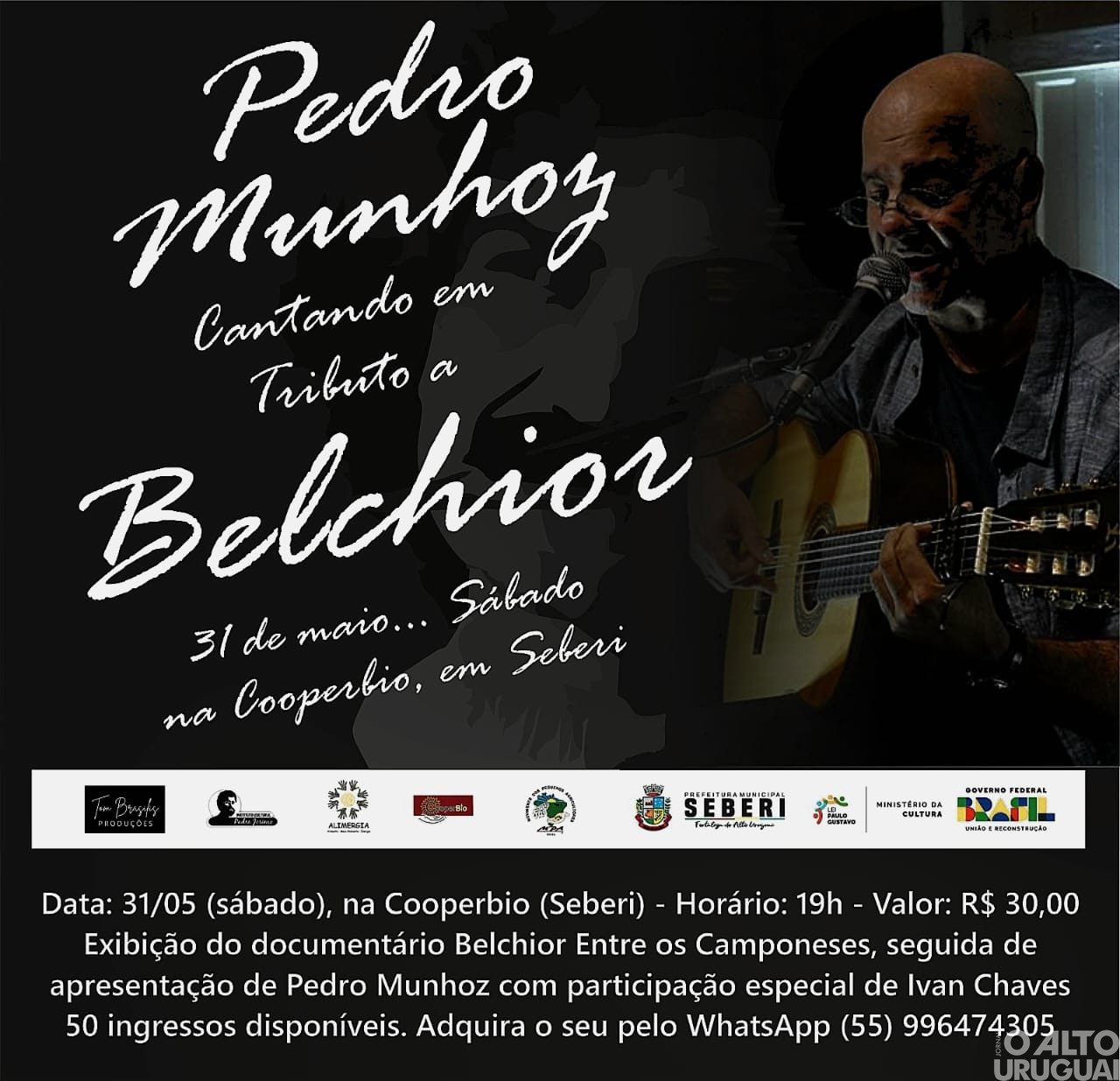 Seberi celebra legado de Belchior com show de Pedro Munhoz e documentário especial