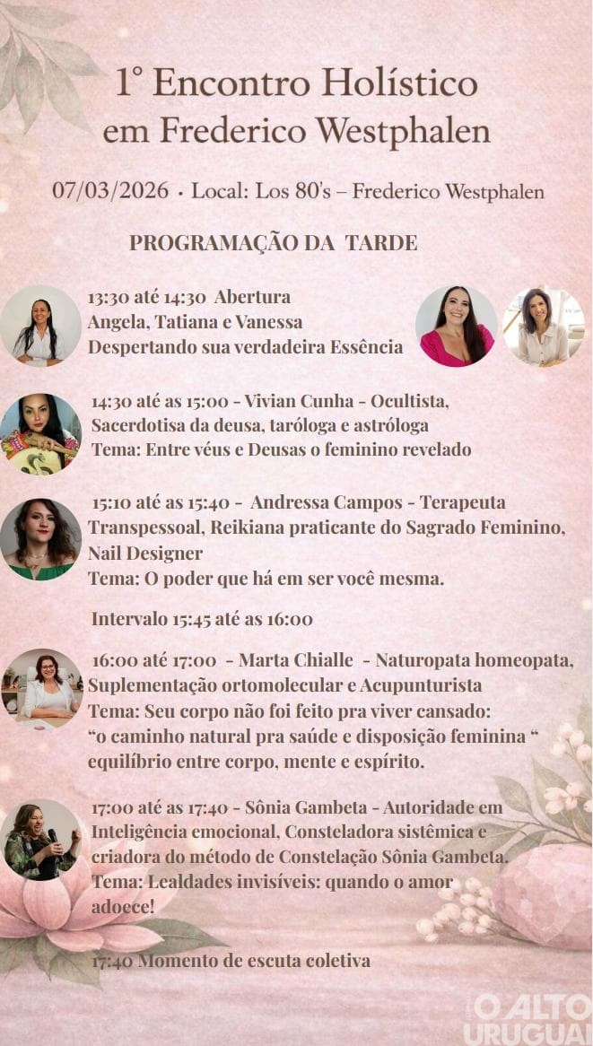 1º Encontro Holístico será realizado em FW
