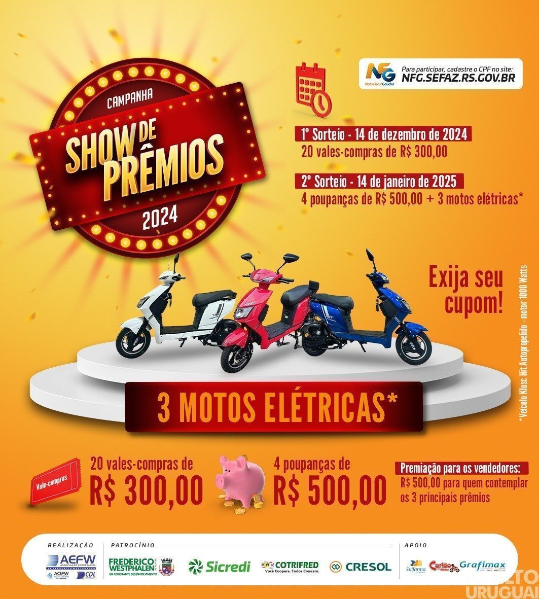 Campanha Show de Prêmios realiza primeiro sorteio neste sábado