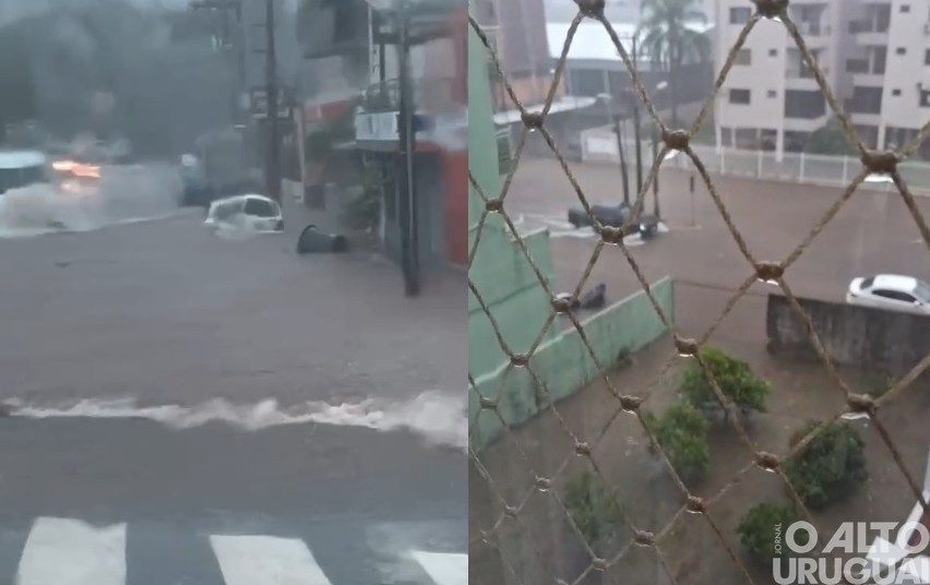 Chuva intensa causa acúmulo de água em ruas de FW