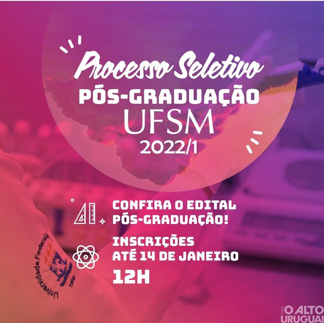 Inscrições para pós-graduação da UFSM seguem até sexta-feira
