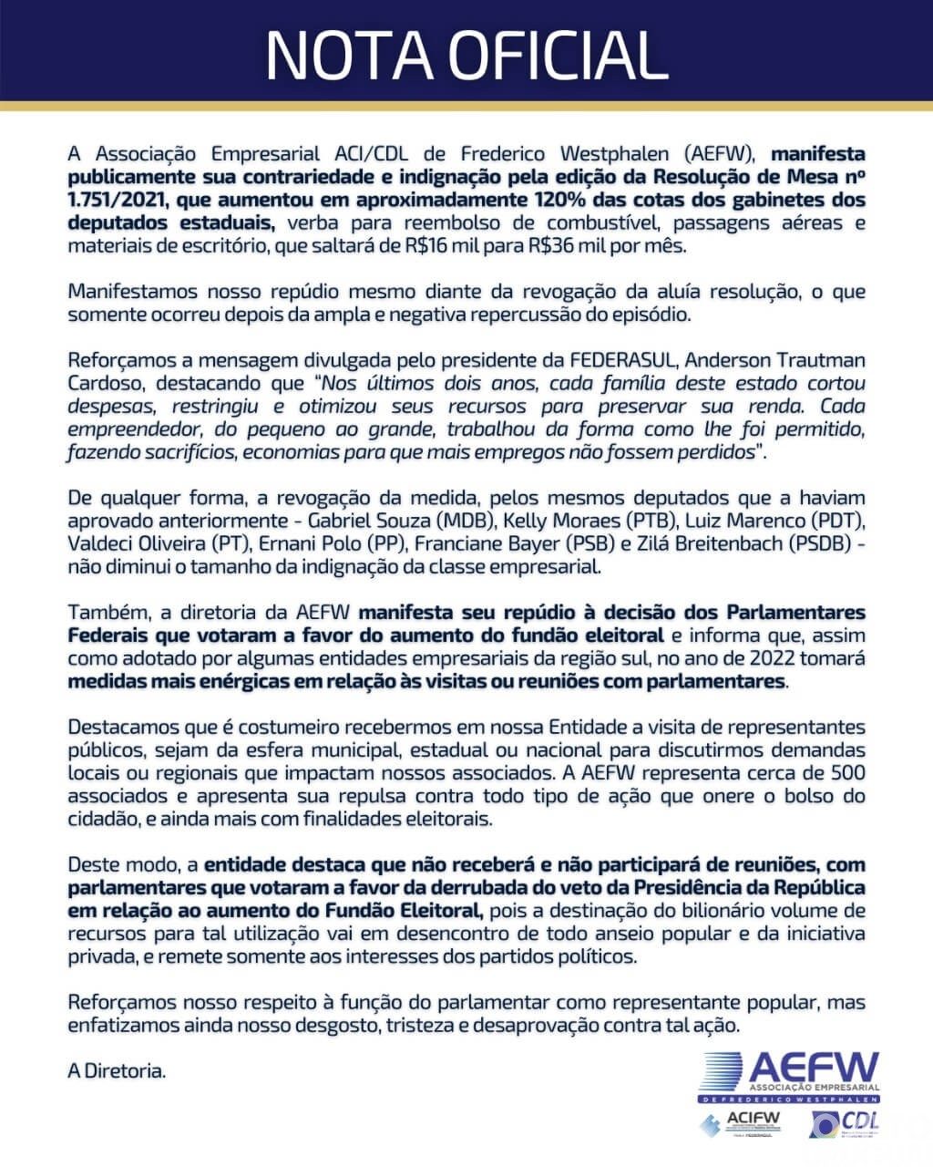 Entidades contrariam aumento de verba para parlamentares gaúchos